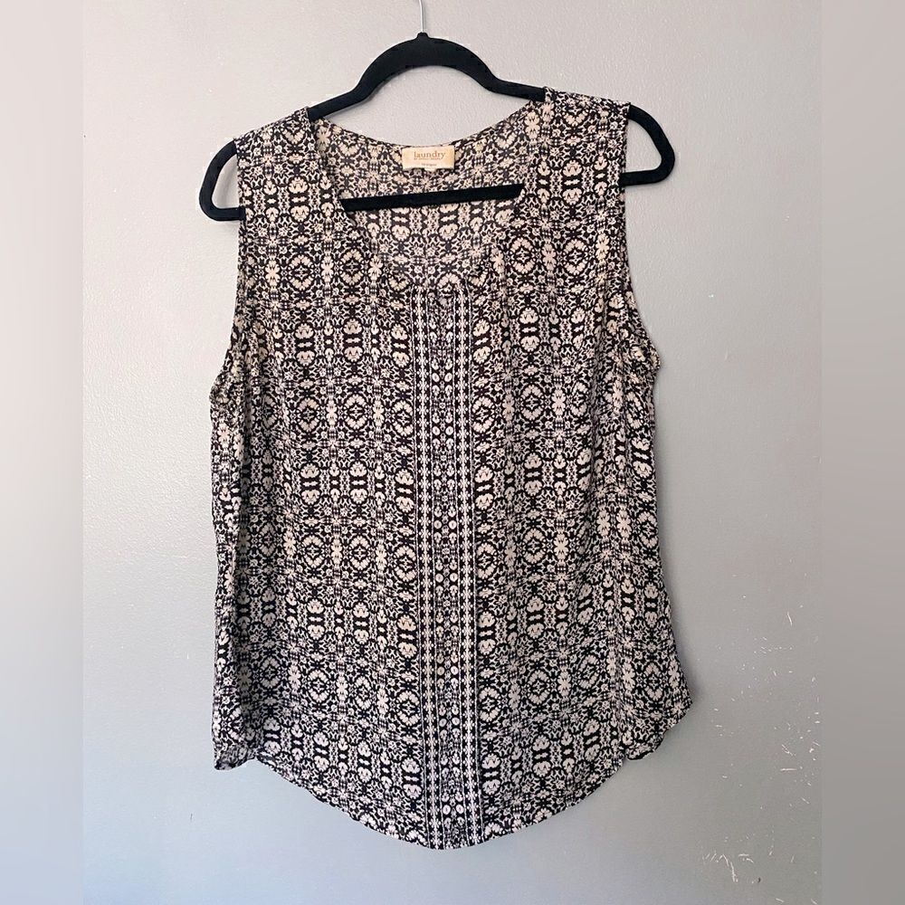 Laundry by Shelli Segal Sleeveless Print Tunic Top L